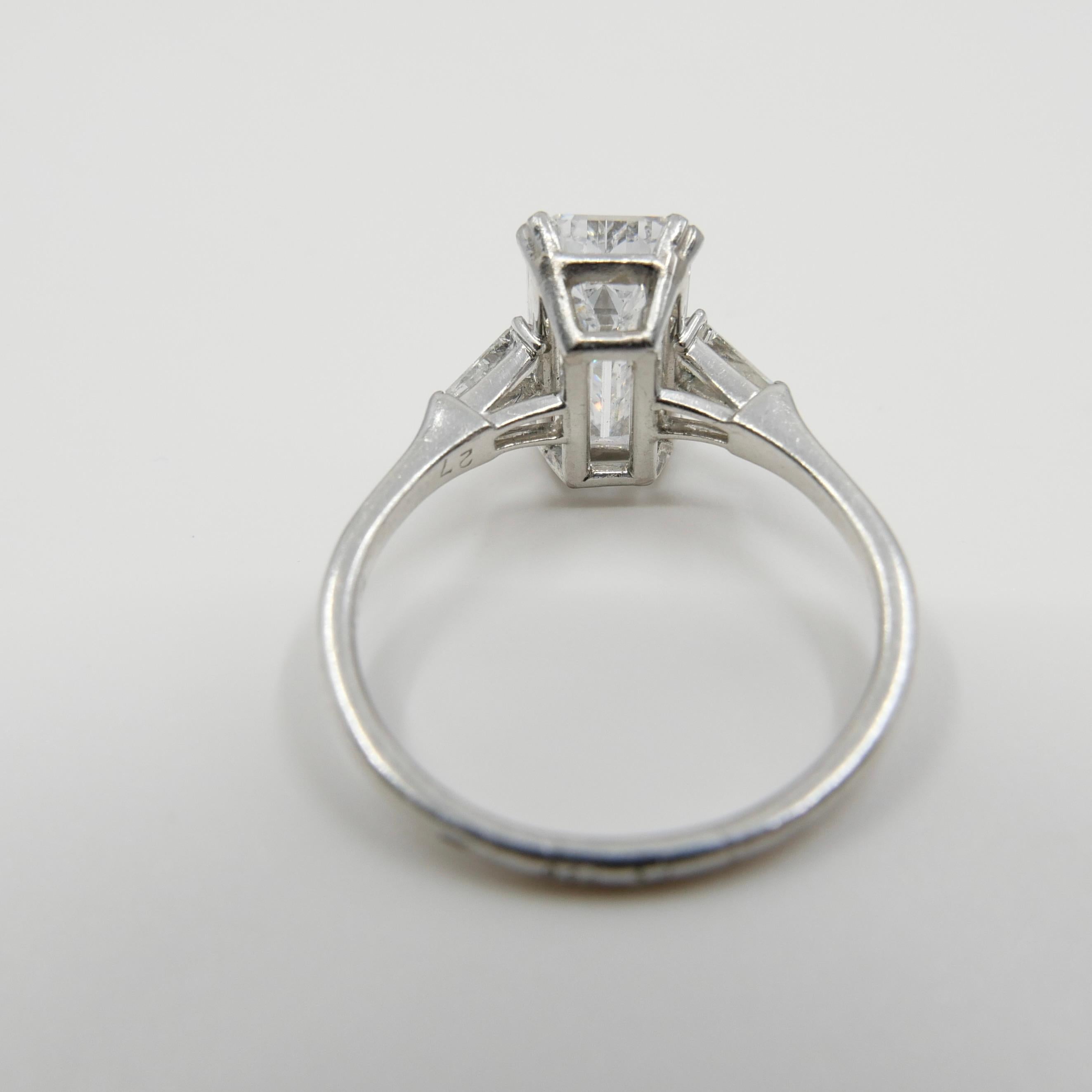 GIA Certified 3 Cts D IF Winston Vintage Diamond Ring, Elongated with 1.78 Ratio 5