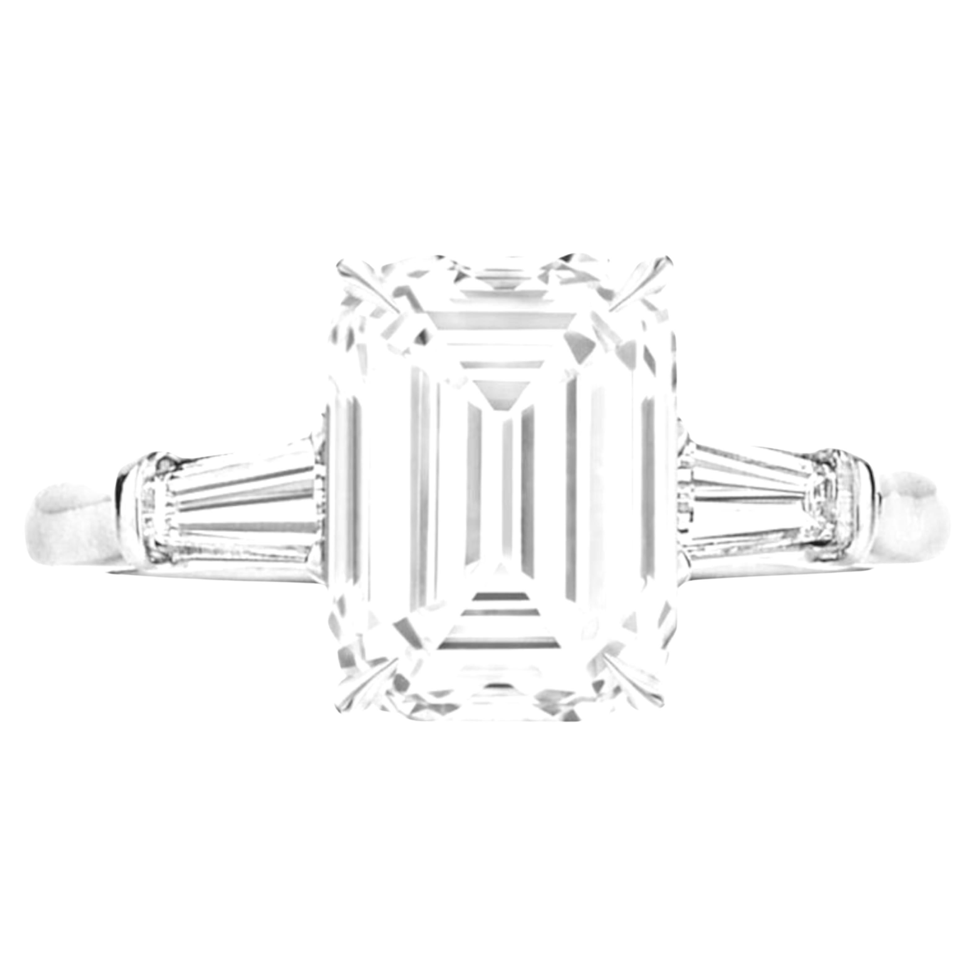 GIA Certified 2.61 Emerald Cut Diamond Ring