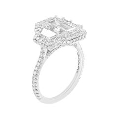 GIA Certified 3-Stone Ring with 3.51ct H VVS2 Emerald Cut