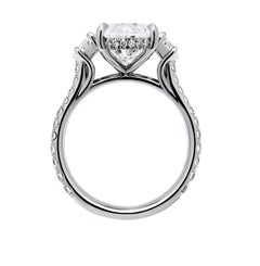 GIA Certified 3 Stone Ring with 5.03ct Oval Diamond