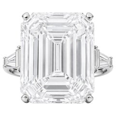 GIA Certified 30 Carat Emerald Cut Diamond Platinum Ring