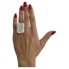 GIA Certified 30 Carat Emerald Cut Diamond Ring