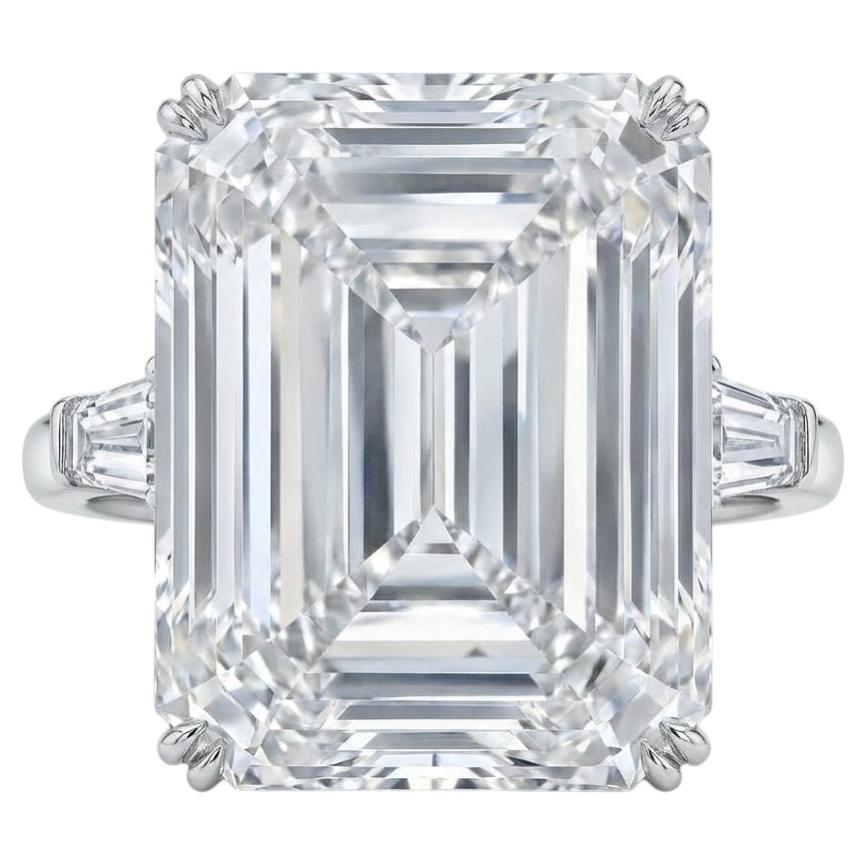 GIA Certified 30 Carat Emerald-Cut Diamond Ring