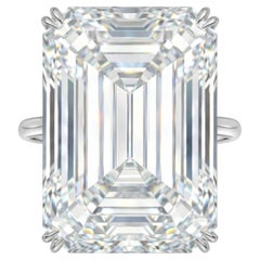 GIA Certified 30 Carat Emerald Cut Diamond Ring