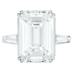 GIA Certified 30 Carat Emerald Cut Flawless Diamond Ring