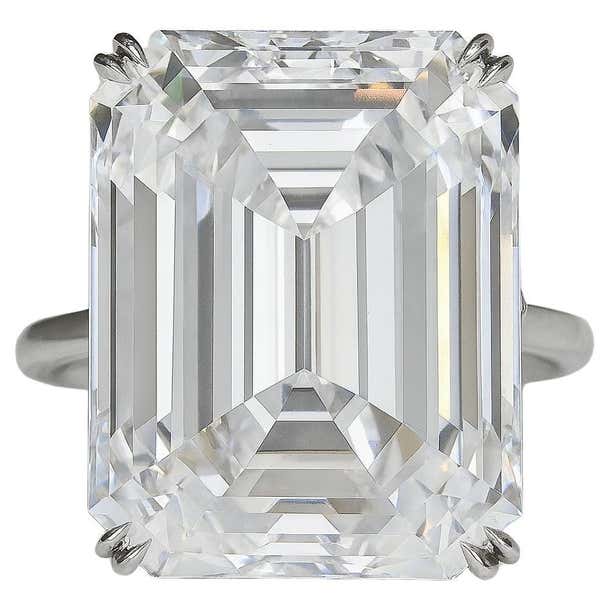GIA Certified 30 Emerald Cut Diamond Platinum Ring TYPE 2A For Sale at ...