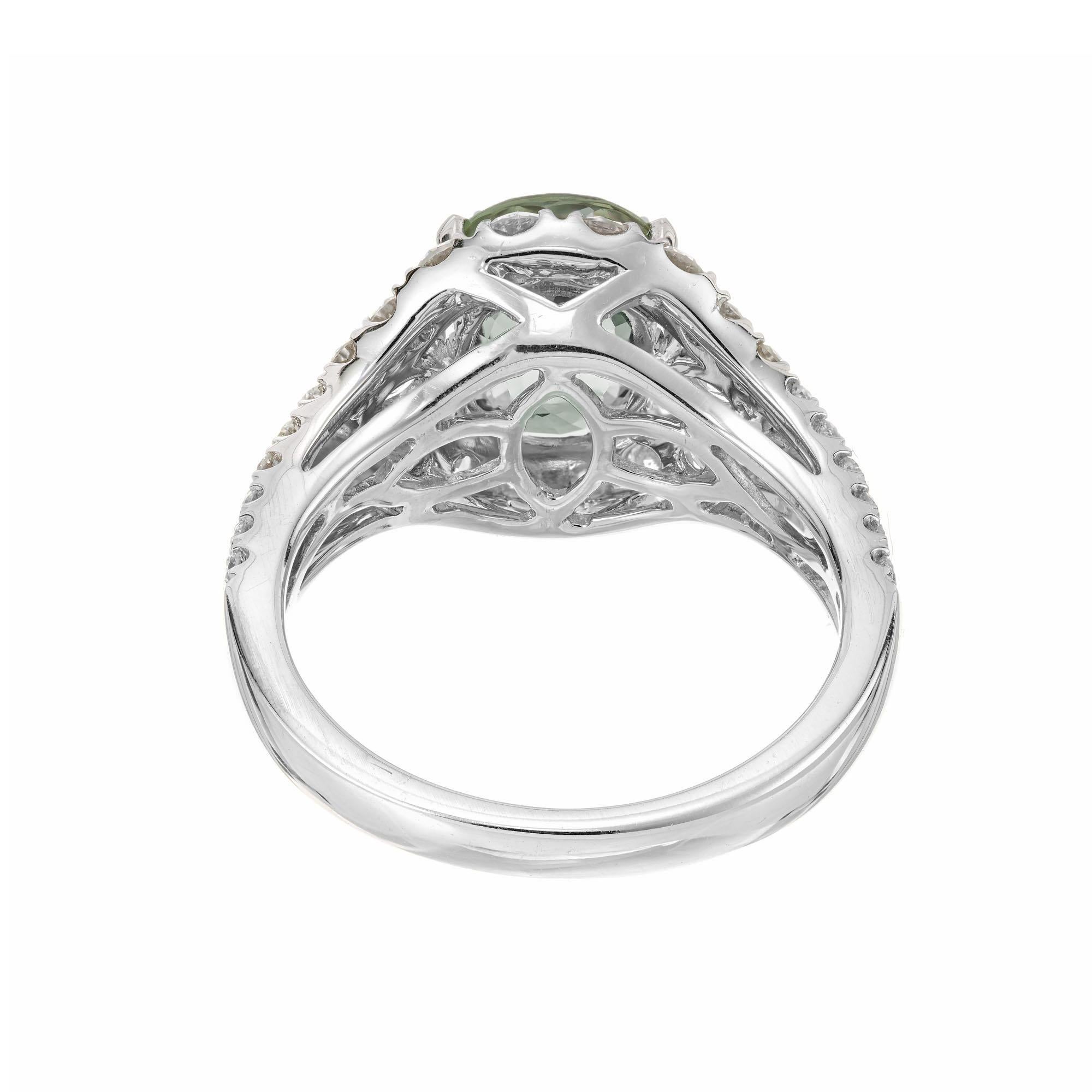 GIA-zertifizierter 3,00 Karat ovaler Alexandrit-Diamant-Halo-Verlobungsring aus Gold im Angebot 2