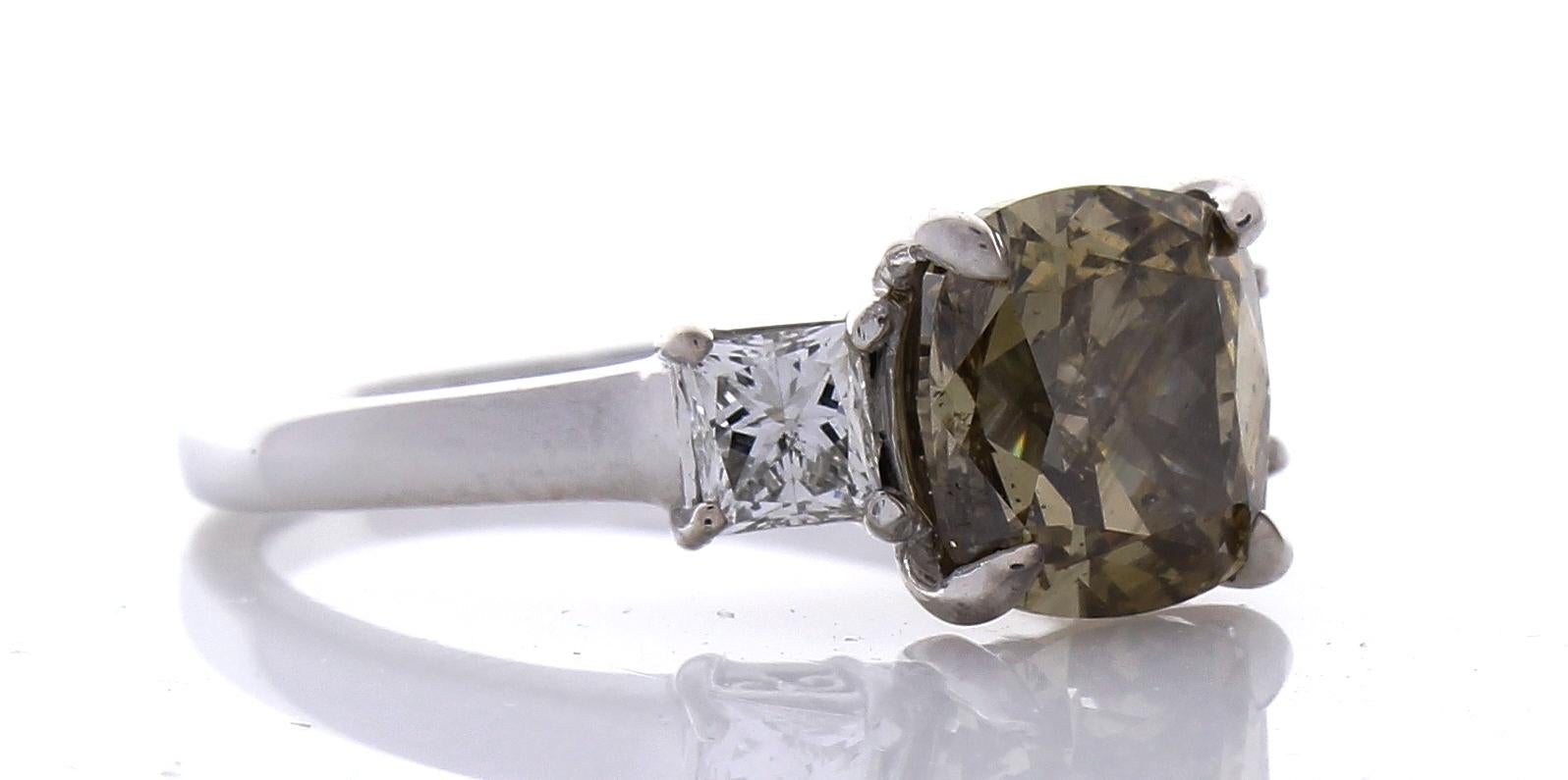Contemporary GIA Certified 3.00 Carat Cushion Cut Fancy Brown Diamond Cocktail Ring