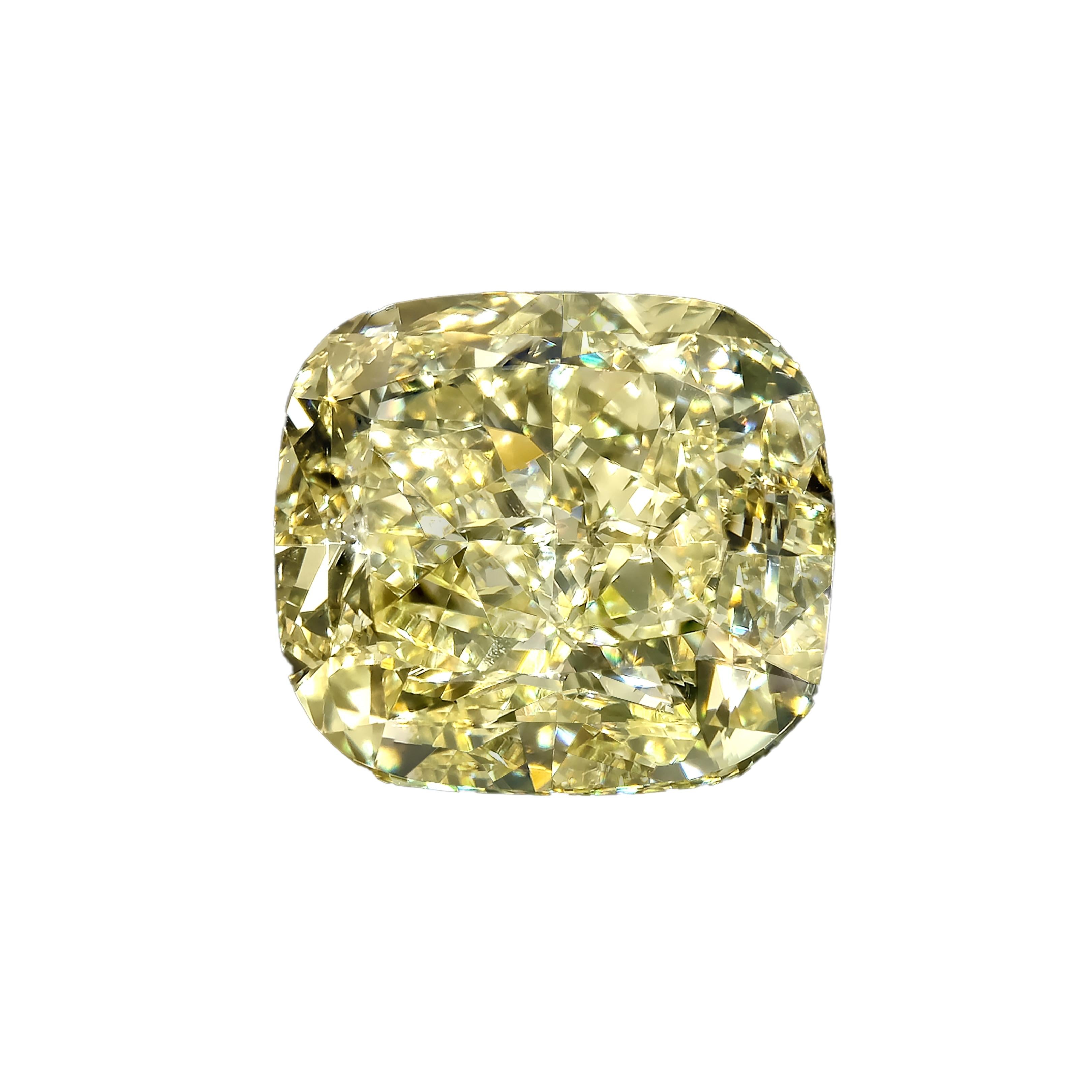 Women's or Men's GIA Certified 3.00 Carat Cushion Cut Yellow Diamond Ring For Sale