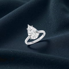 GIA Certified 3.00 Carat D Color Flawless Pear Shape Diamond Ring in 18K Gold