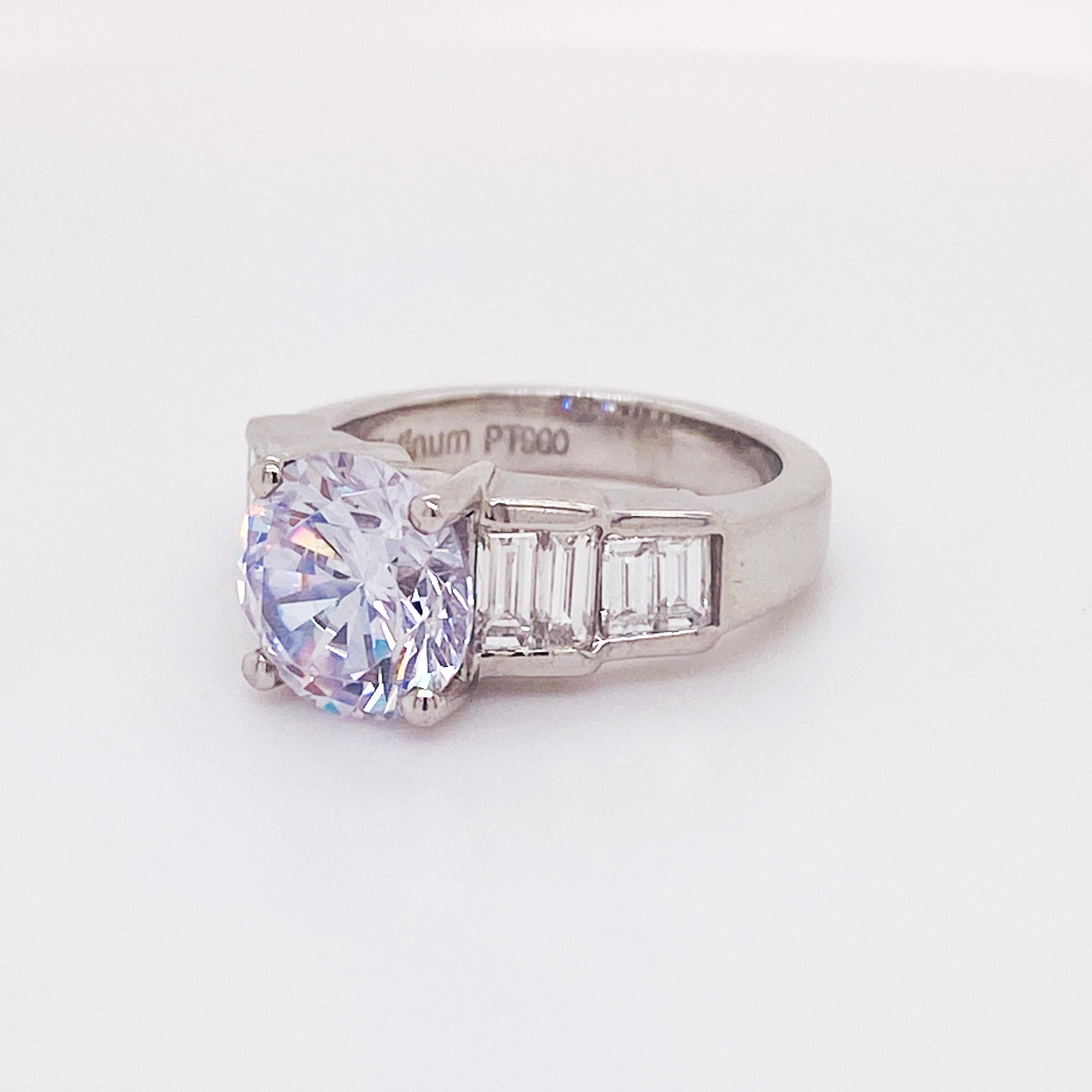 Verlobungsring aus Platin mit GIA-zertifiziertem 3,00 Karat Diamant (Kunsthandwerker*in) im Angebot