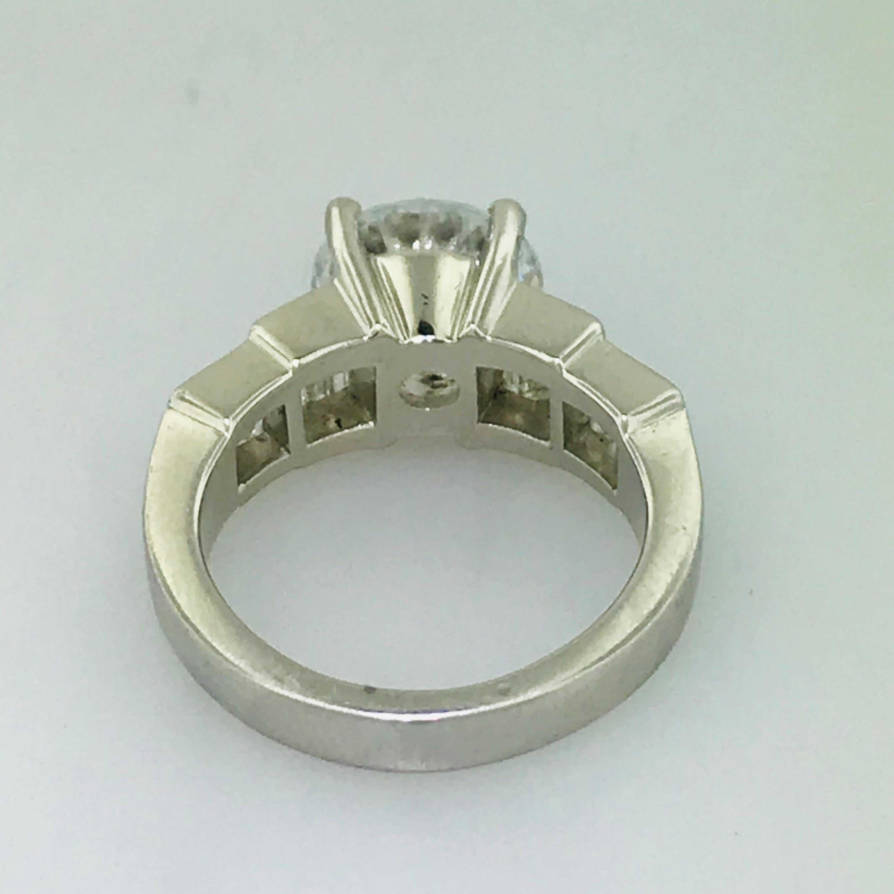 Artisan GIA Certified 3.00 Carat Diamond Engagement Platinum Ring