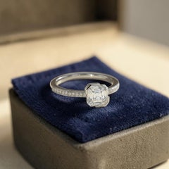 GIA Certified 3.00 Carat E VS1 Square Emerald Diamond Ring 18K White Gold