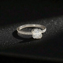 GIA Certified 3.00 Carat E VS1 Square Emerald Diamond Ring 18K White Gold