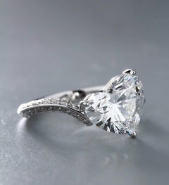 GIA Certified 3.00 Carat F/VS1 Heart Shape Diamond 18K Gold Solitaire Ring