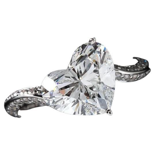 GIA zertifiziert 3,00 Karat F/VS1 Herzform Diamant 18K Gold Solitär Ring