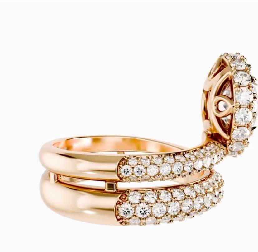 Taglio rotondo GIA Certified 3.00 Carat F/VS1 Round Brillant Diamond Shape Anello in oro 18K in vendita