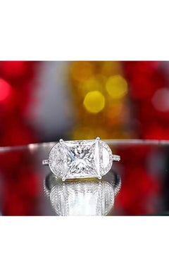 GIA Certified 3.00 Carat F/VVS  Natural Diamond 18K Gold Ring