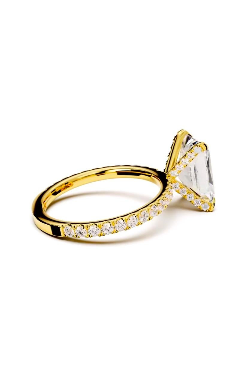 Women's or Men's GIA Certified 3.00 Carat F/VVS1 18K Gold Solitaire Ring For Sale