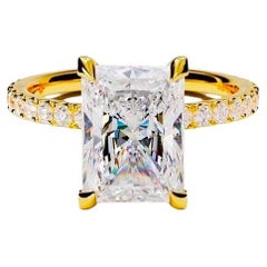 GIA Certified 3.00 Carat F/VVS1 18K Gold Solitaire Ring