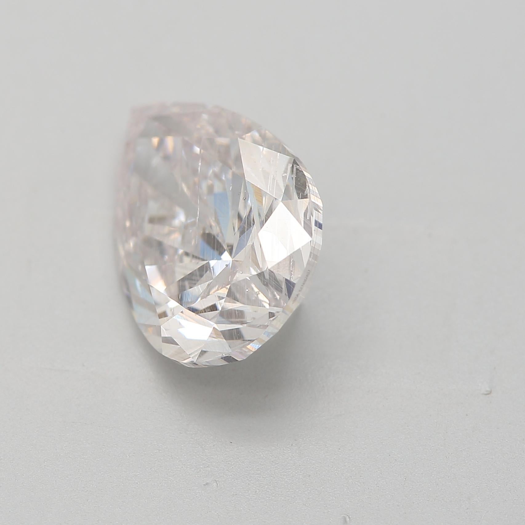 Pear Cut GIA Certified 3.00 Carat Light Pink I1 Clarity Diamond