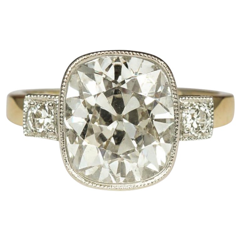 Anello in platino con diamante Brilliante Old Mine certificato GIA da 3,00 carati