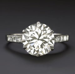 GIA Certified 3.00 Carat Old Transitional Cut Diamond Engagement Ring Platinum