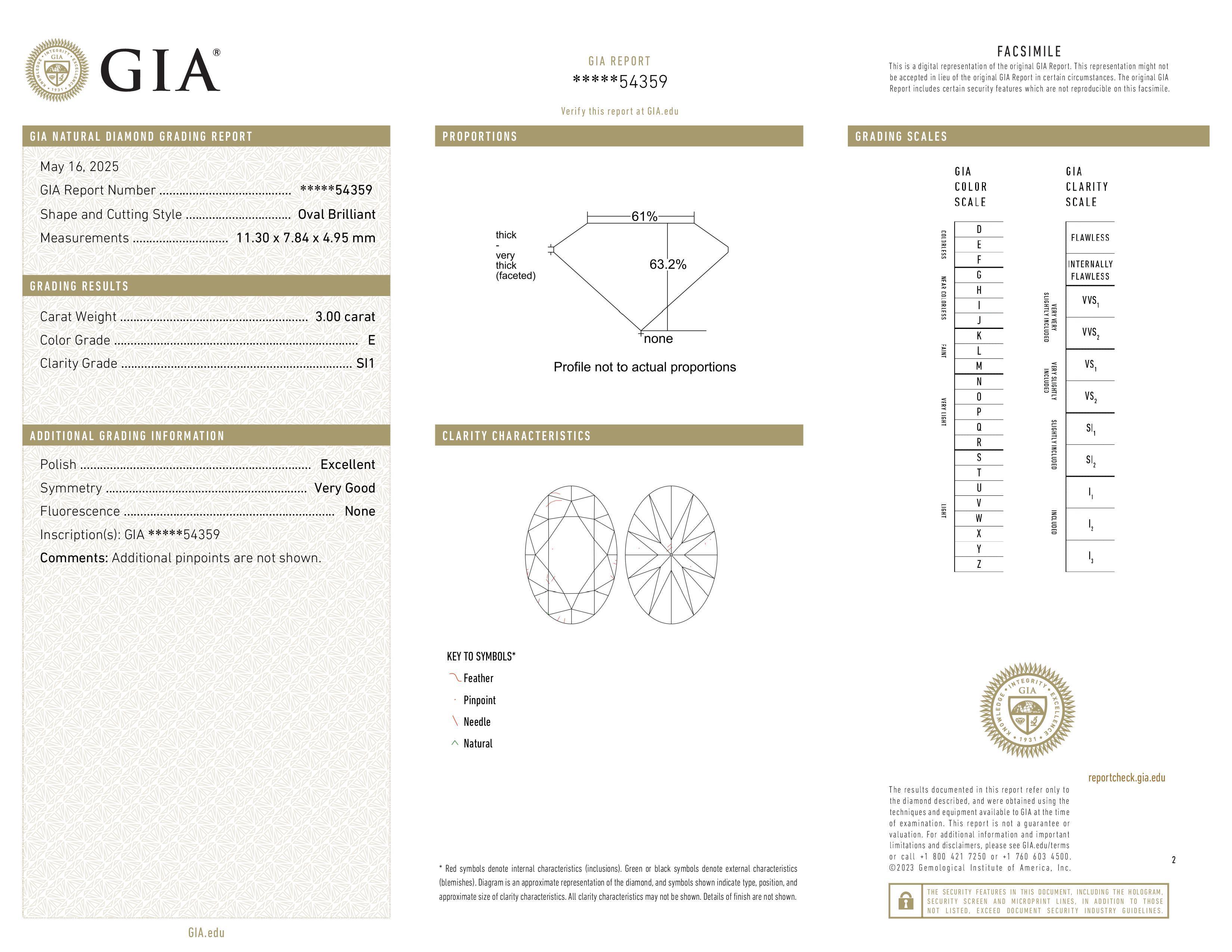 Oval Cut GIA Certified 3.00 Carat Oval E Color Diamond 14K White Gold Engagement Ring For Sale