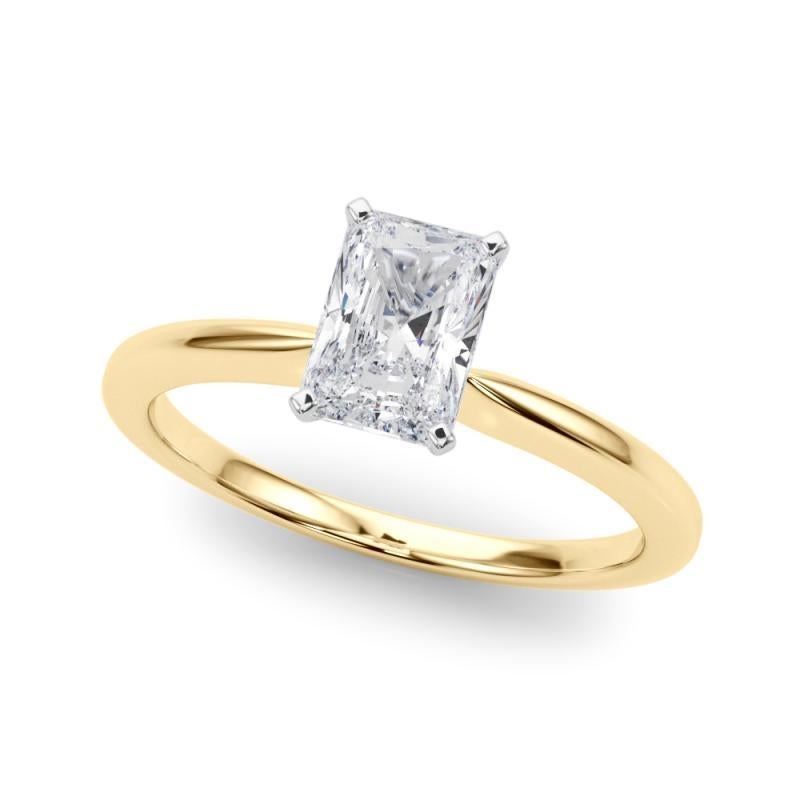 Taille radiant Bague solitaire à diamant radiant de 3,00 carats, certifiée par la GIA et sertie sur le pourtour en vente