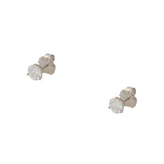 GIA Certified 3.00 Carat Natural Round Diamond 14 Karat Stud Earrings In Stock