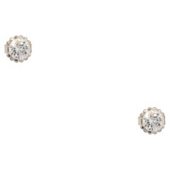 GIA Certified 3.00 Carat Round Diamond Stud Earrings 14 Karat In Stock