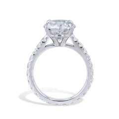 GIA Certified 3.00 Carat Solitaire Diamond White Gold Estate Ring