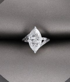 GIA zertifiziert 3,00 Karat D/VS2 Marquise Form Diamanten 18K Gold Ring