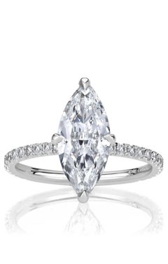 GIA zertifiziert 3,00 Karat D/VS2 Marquise Form Diamanten 18K Gold Solitarie Ring