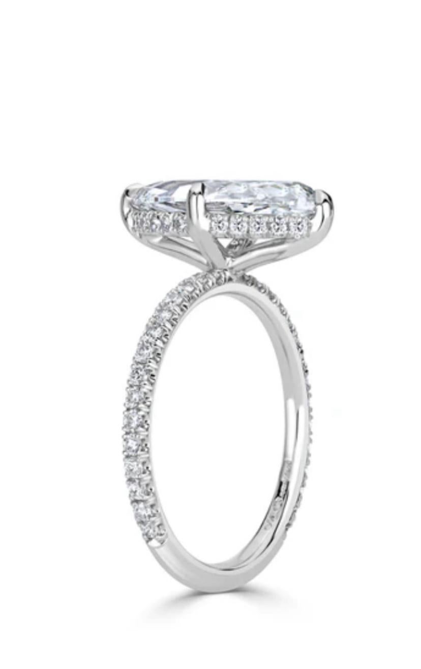 GIA Certificado 3,00 Quilates D/VS2 Diamantes en Forma de Marquesa Anillo Solitario de Oro de 18K Corte marquesa en venta