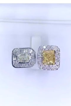 GIA Certified 3.00 Carats Diamonds 18K Gold Ring