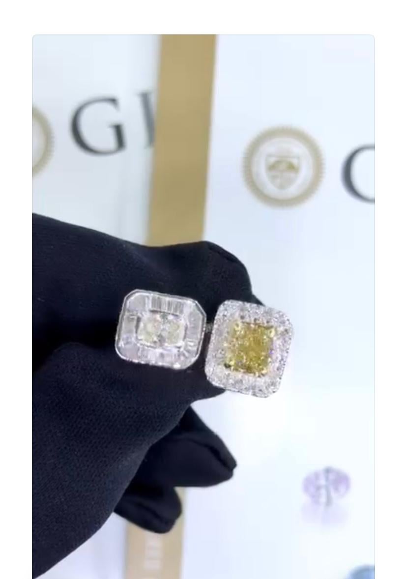 Women's or Men's GIA Certified 3.00 Carats Diamonds 18K Gold Ring For Sale