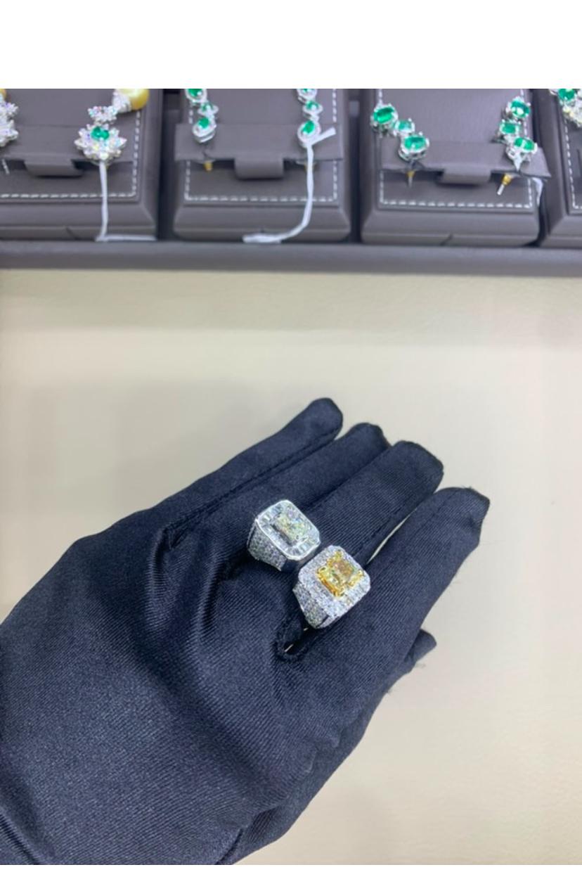 GIA Certified 3.00 Carats Diamonds 18K Gold Ring For Sale 3