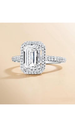 GIA Certified 3.00 Carats E/VVS1 Emerald Shape Diamond 18k Gold Ring