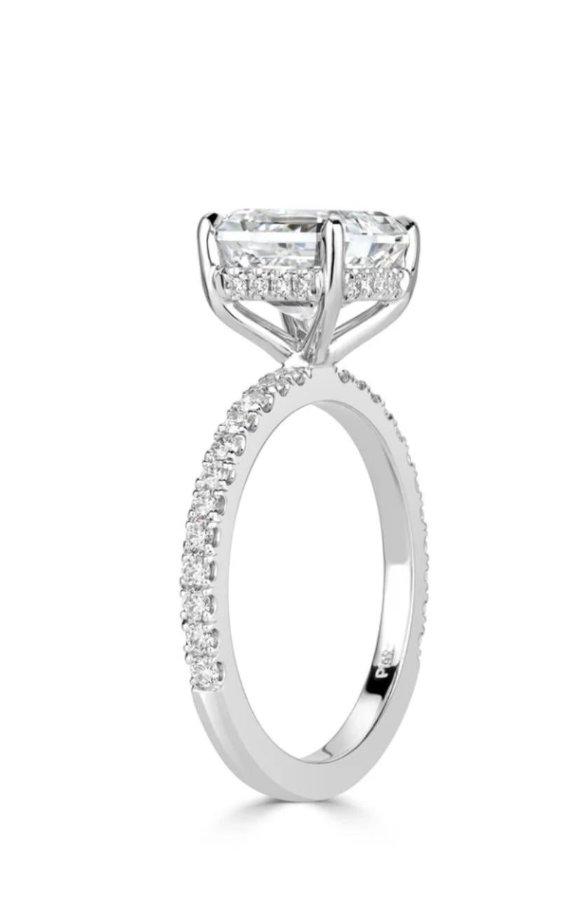 Femenino o masculino Certificado GIA 3,00 quilates F/VS1  Anillo solitario de oro de 18 quilates con diamantes en venta