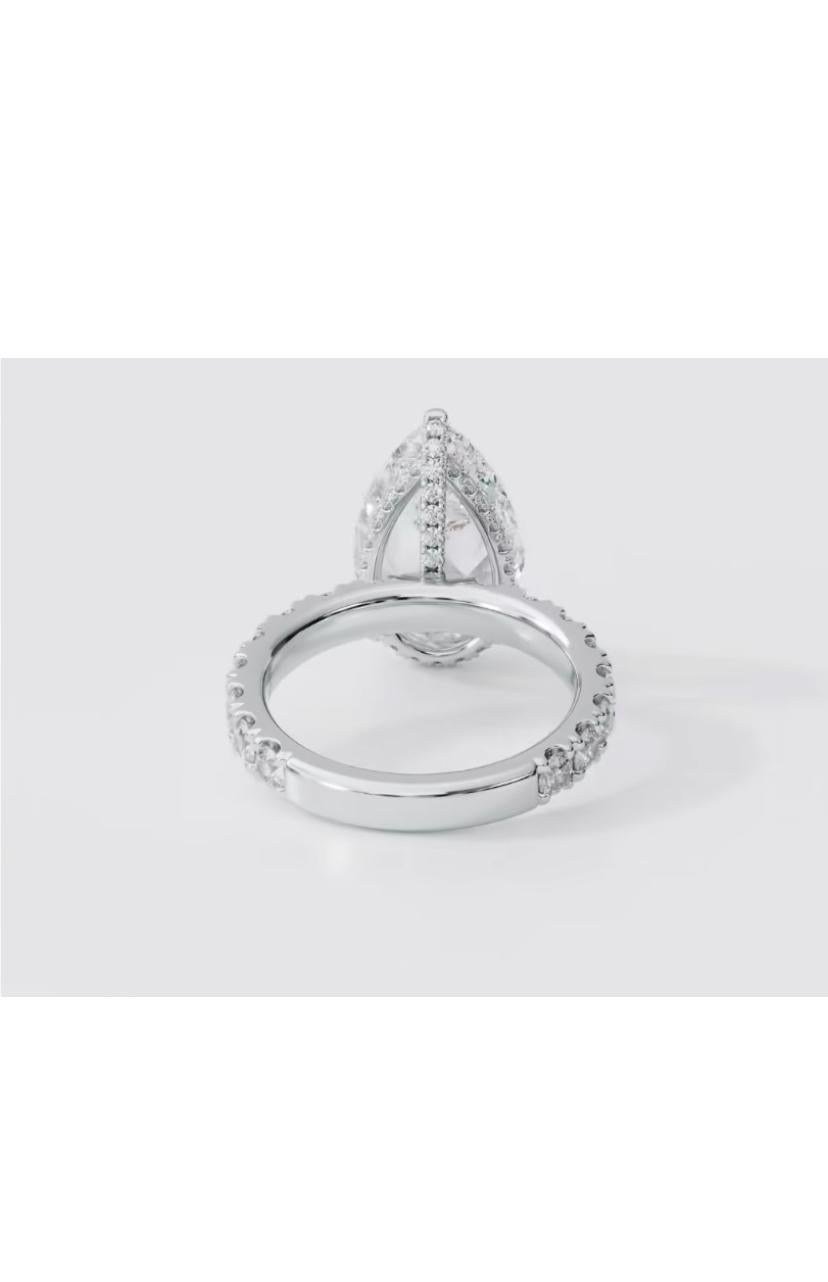 GIA Certified 3.00 Carats F/VS1 Pear Shape Diamond 18K Gold Solitaire Ring In New Condition For Sale In Massafra, IT