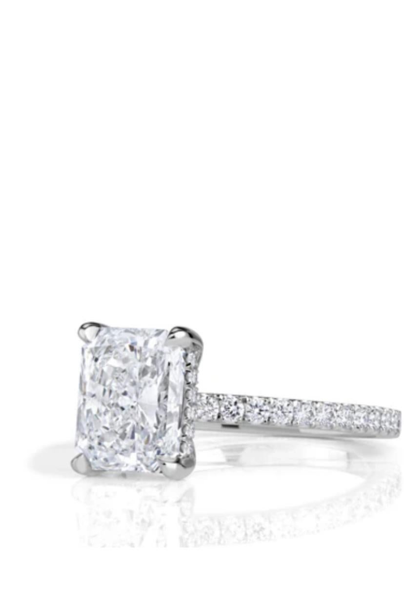 Bague solitaire en or 18 carats certifiée GIA 3,00 carats F/VS1 diamant radiant Neuf - En vente à Massafra, IT