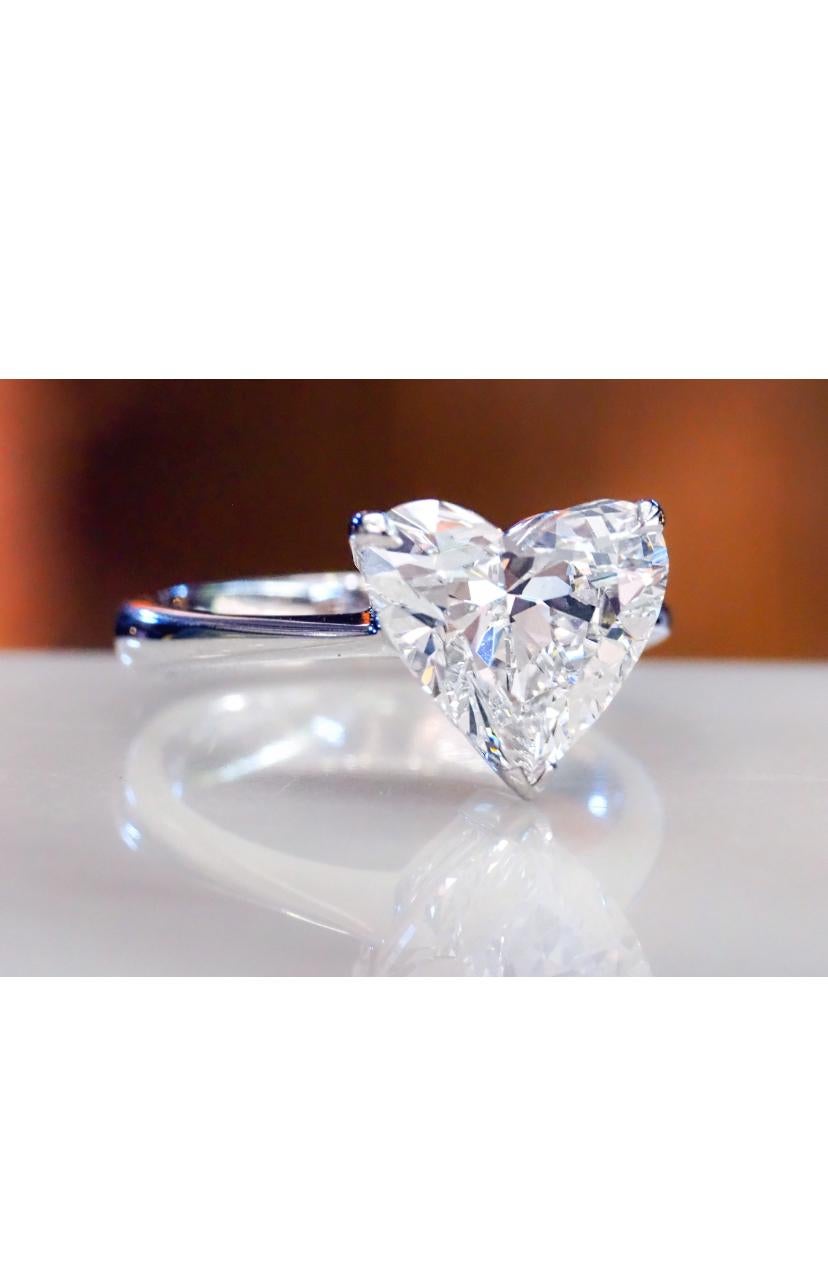 GIA zertifiziert 3,00 Karat FLAWLESS Klarheit D Farbe Herzform Diamant Gold Ring (Herzschliff) im Angebot
