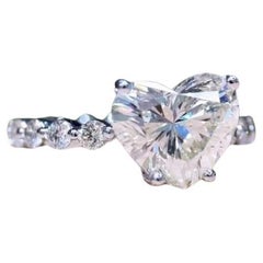 Anello con diamante a forma di cuore da 3,00 carati certificato GIA, purezza impeccabile, colore D. A.