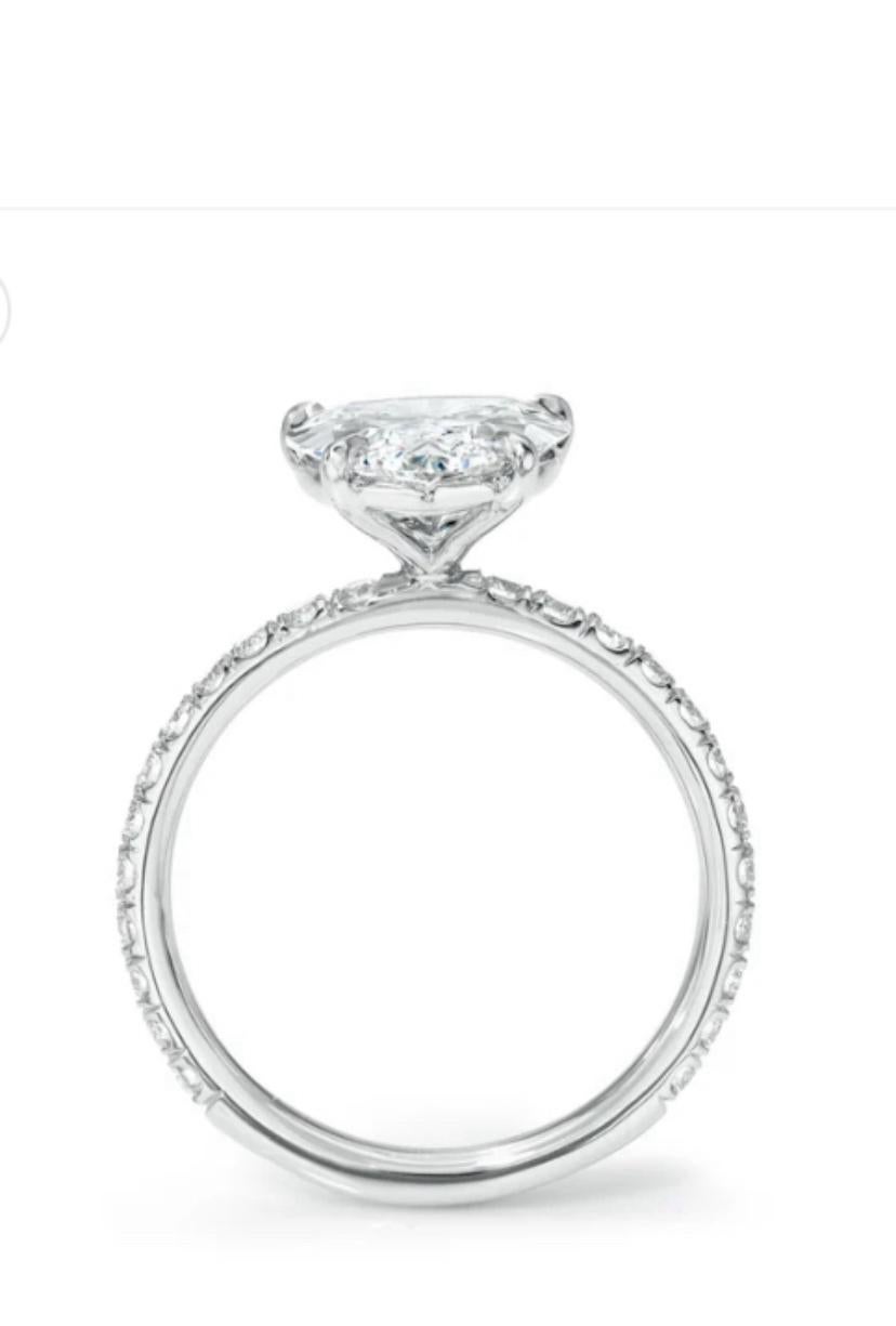 Pear Cut GIA Certified 3.00 Carats FLAWLESS/ D Pear Shape Diamond 18K Gold Solitaire Ring For Sale