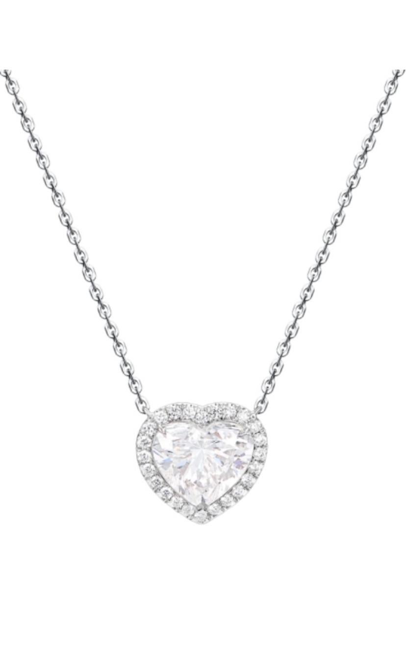 Heart Cut GIA Certified 3.00 Carats Natural Diamond  18K Gold Necklace  For Sale