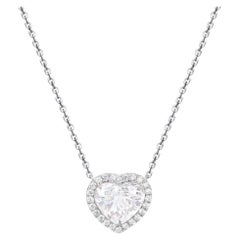 Diamante natural de 3,00 quilates certificado por el GIA  Collar de oro de 18 quilates