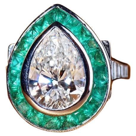 GIA zertifiziert 3,00 Karat Birne Form Diamanten 18K Gold Solitär Ring im Angebot