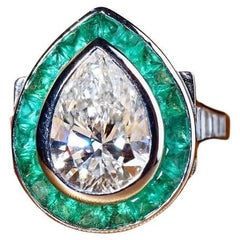 GIA zertifiziert 3,00 Karat Birne Form Diamanten 18K Gold Solitär Ring