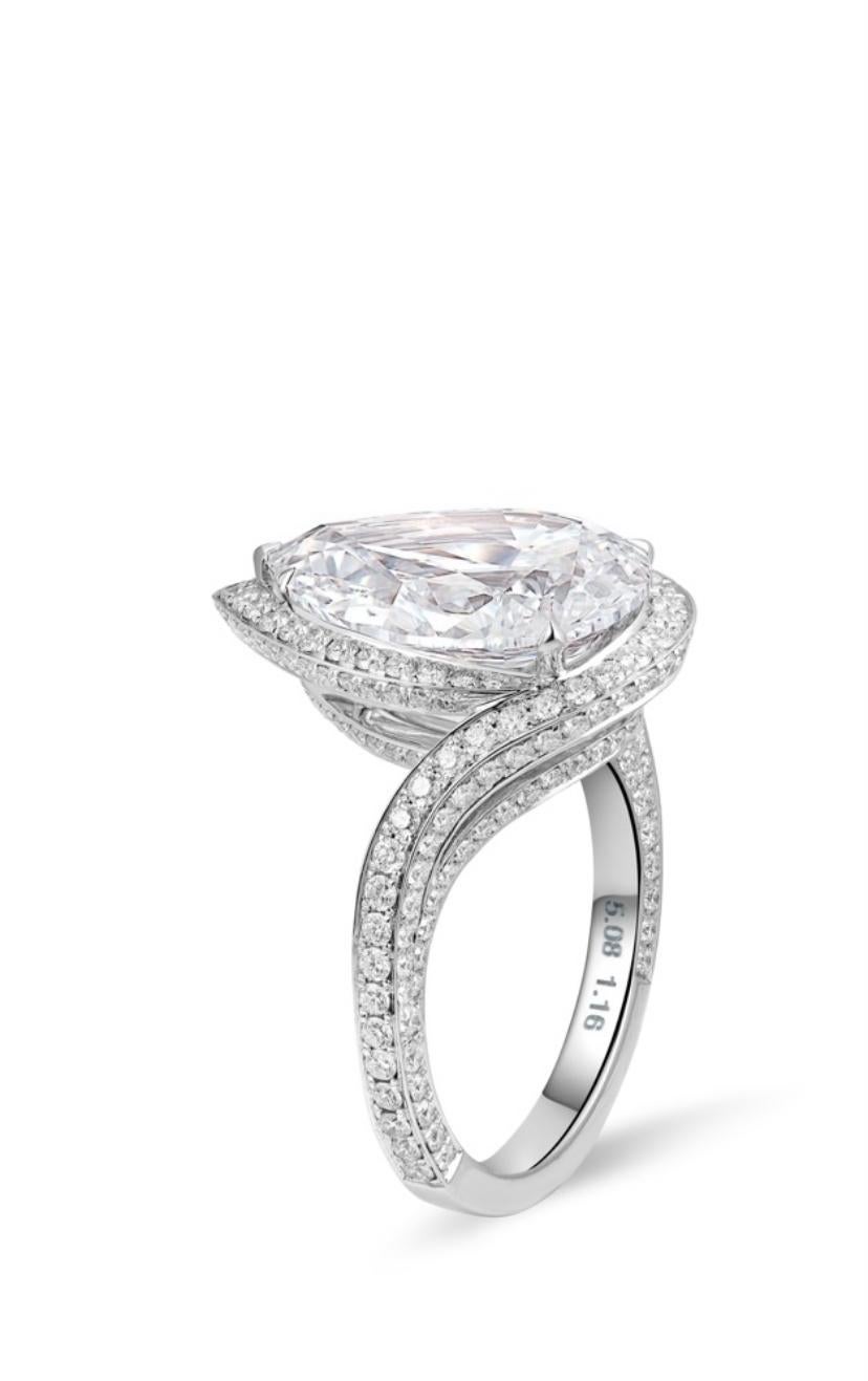 GIA Certified 3.00 Ct Diamond Internally Flawless 18K Gold Ring In New Condition For Sale In Massafra, IT